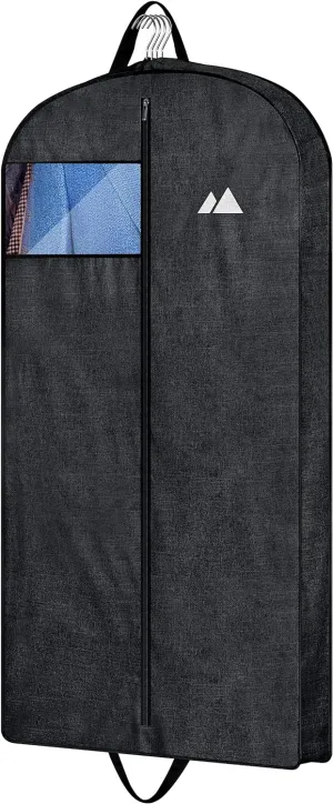 MISSLO 43" Heavy Duty Hanging Garment Bags for Travel Suit Bag for Men Waterproof Oxford Fabric Suit Cover for Traveling Monogrammed Closet Clothes Storage, Black