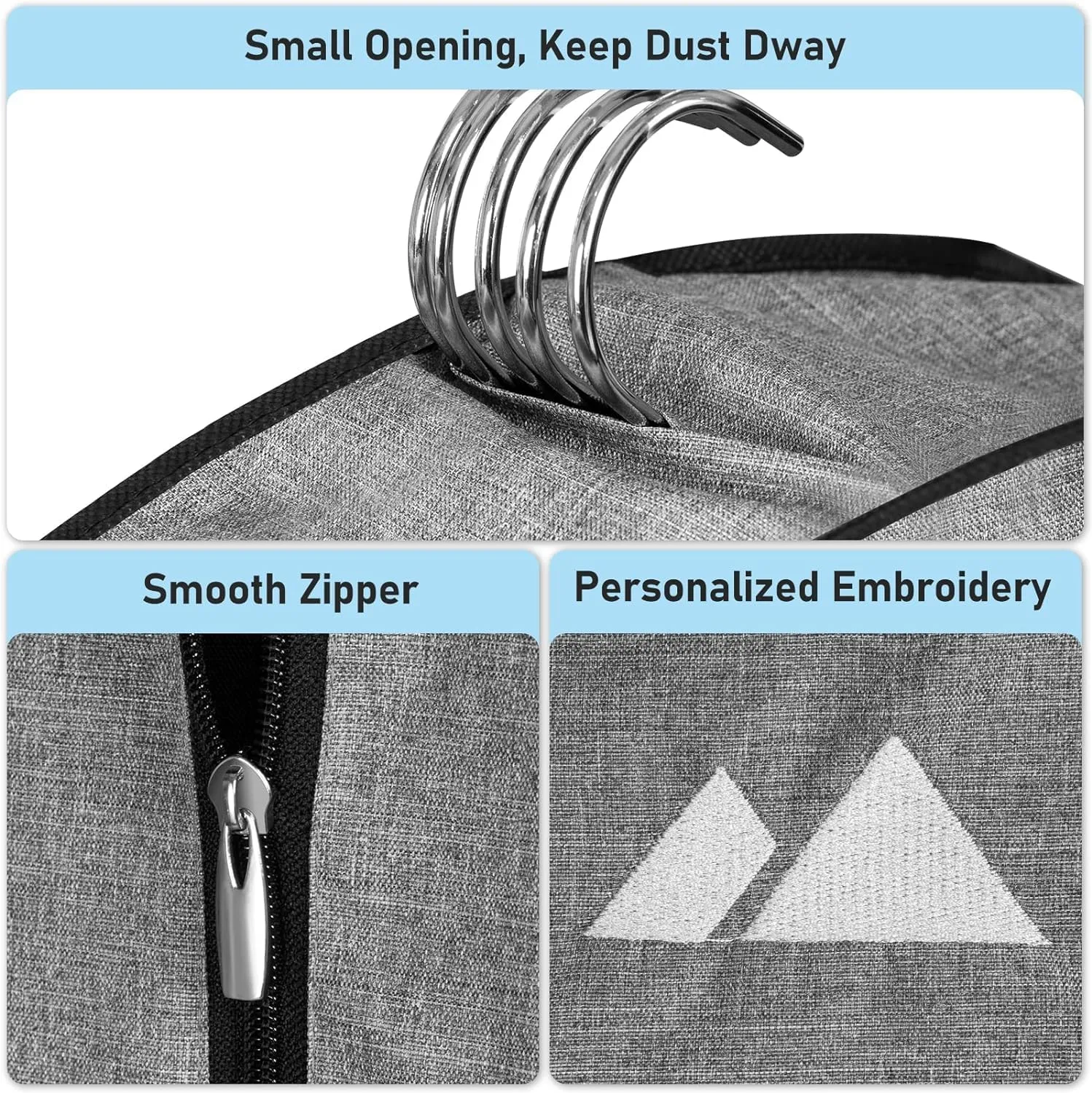 MISSLO 43" Heavy Duty Hanging Garment Bags for Travel Suit Bag for Men Waterproof Oxford Fabric Suit Cover for Traveling Monogrammed Closet Clothes Storage
