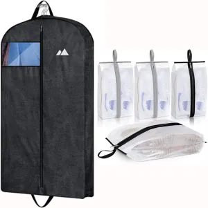 MISSLO 43" Heavy Duty Hanging Garment Bags for Travel Waterproof Shoe Bags for Travel