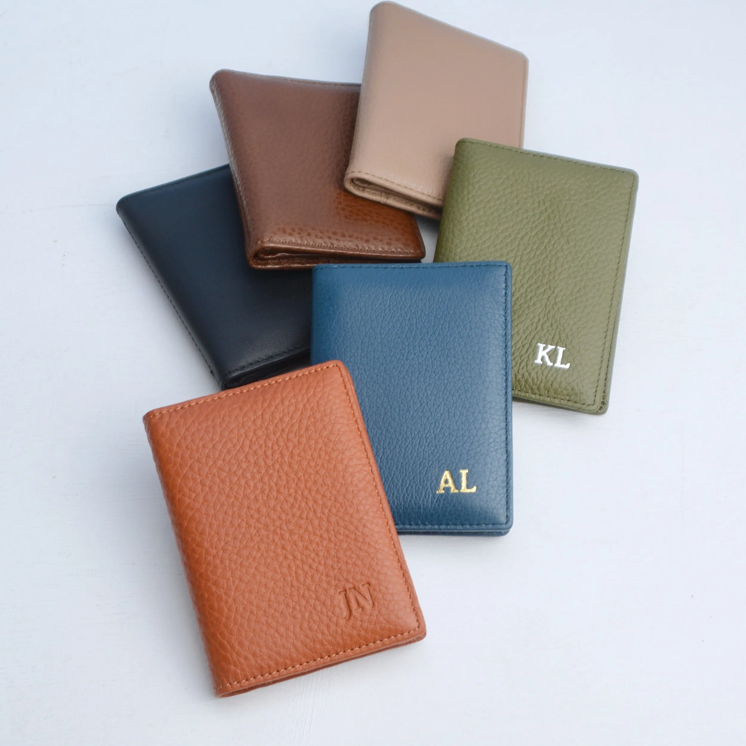 Monogram Leather Credit Card Holder Wallet