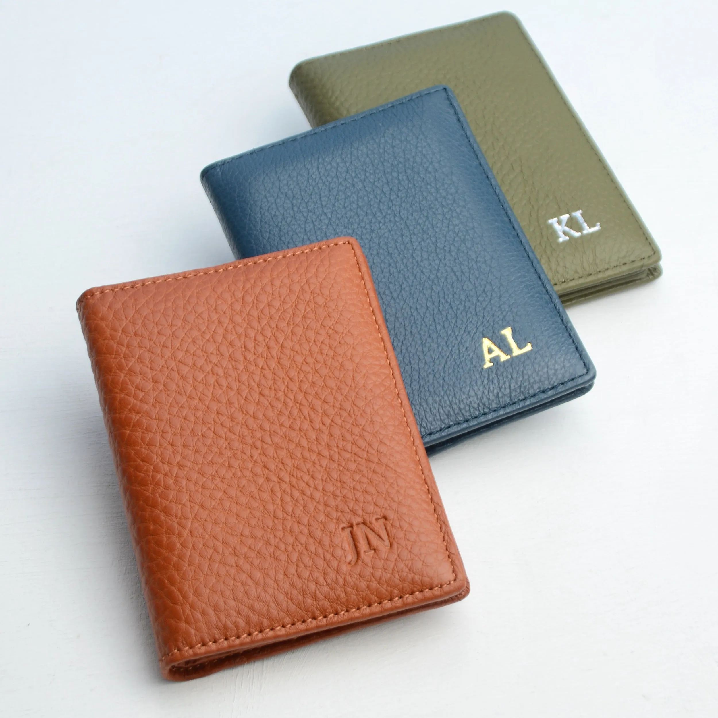 Monogram Leather Credit Card Holder Wallet