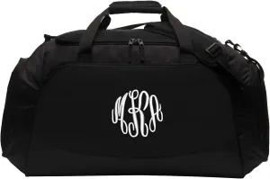 Monogrammed Duffel Bag, Large Travel Tote, Athlete Gift, Oversized Custom Bag Personalized Initials, Black