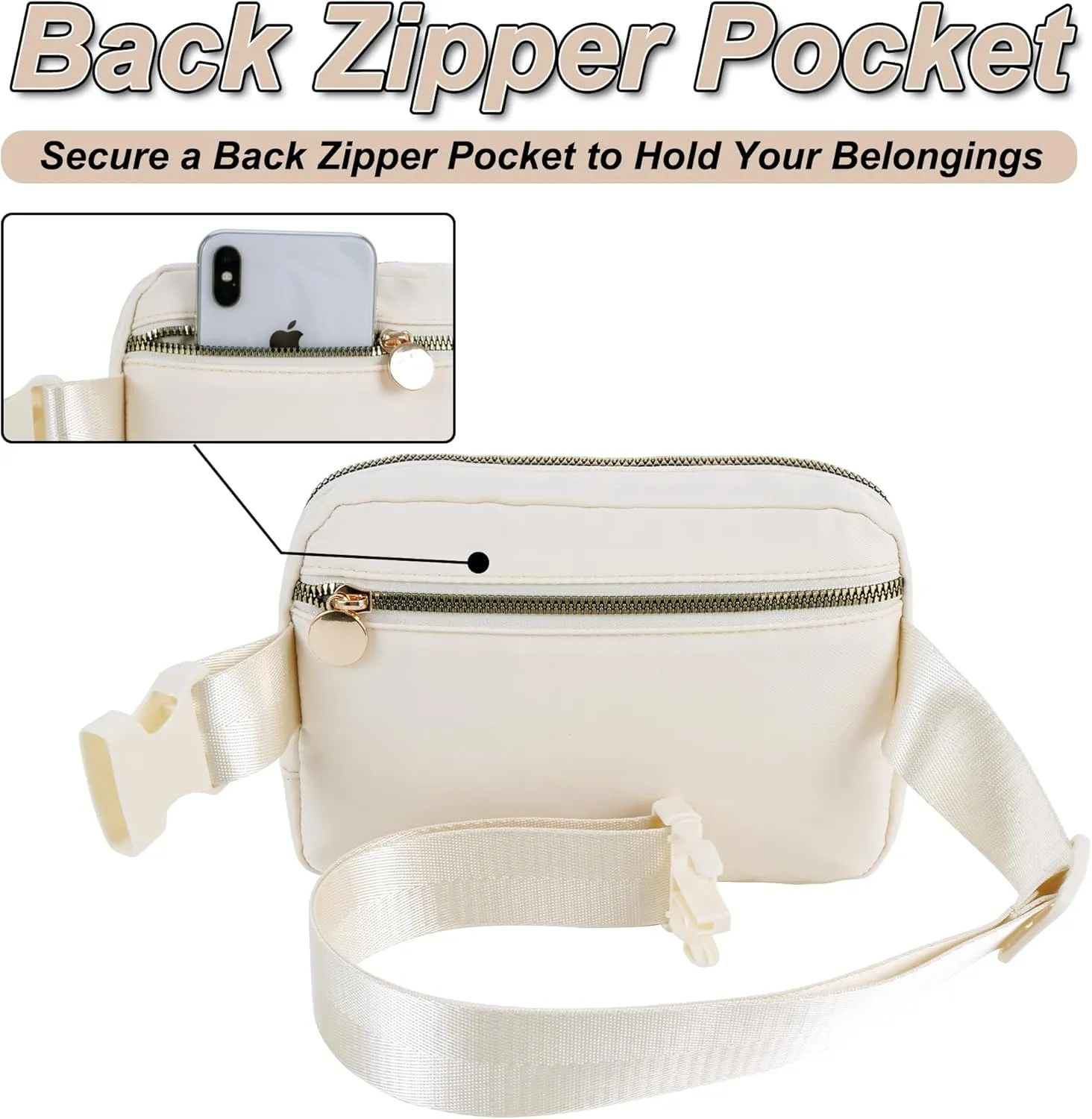 Monogrammed Gifts for Women - Fanny Pack for Kids Teen,Crossbody Bag for Women Trendy Everywhere Belt Bag Fashion Monogrammed Crossbody Bag Waist Packs | Cream,H