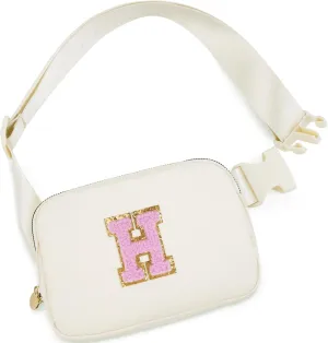 Monogrammed Gifts for Women - Fanny Pack for Kids Teen,Crossbody Bag for Women Trendy Everywhere Belt Bag Fashion Monogrammed Crossbody Bag Waist Packs | Cream,H