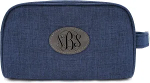 Monogrammed Travel Toiletry Bag, Monogram Cosmetic Organizer, Makeup or Dopp Kit, Gifts for Her, Him (Blue)