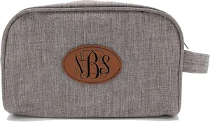 Monogrammed Travel Toiletry Bag, Monogram Cosmetic Organizer, Makeup or Dopp Kit, Gifts for Her, Him (Taupe)