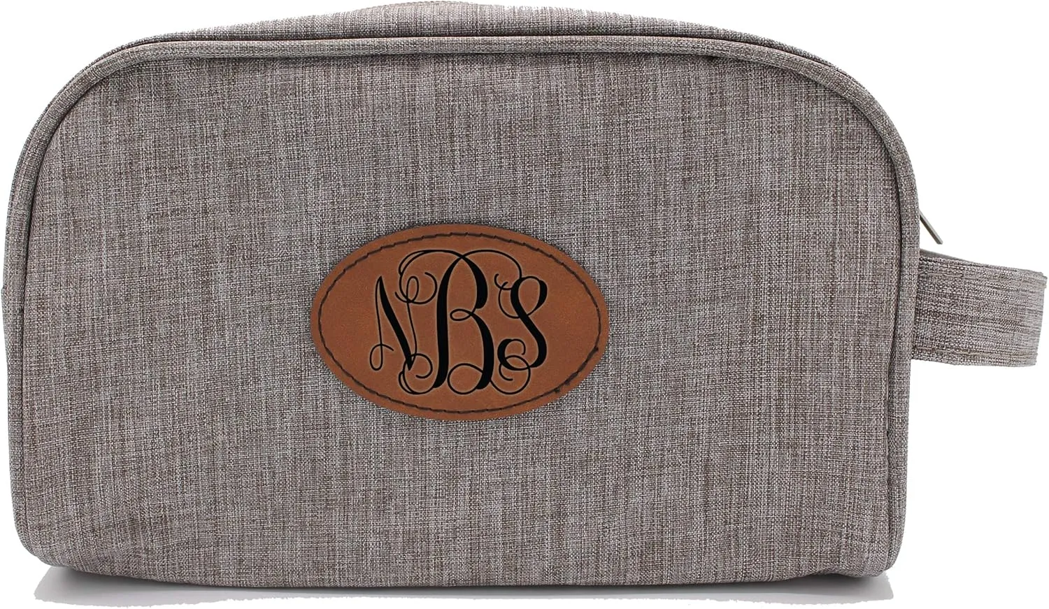 Monogrammed Travel Toiletry Bag, Monogram Cosmetic Organizer, Makeup or Dopp Kit, Gifts for Her, Him (Taupe)