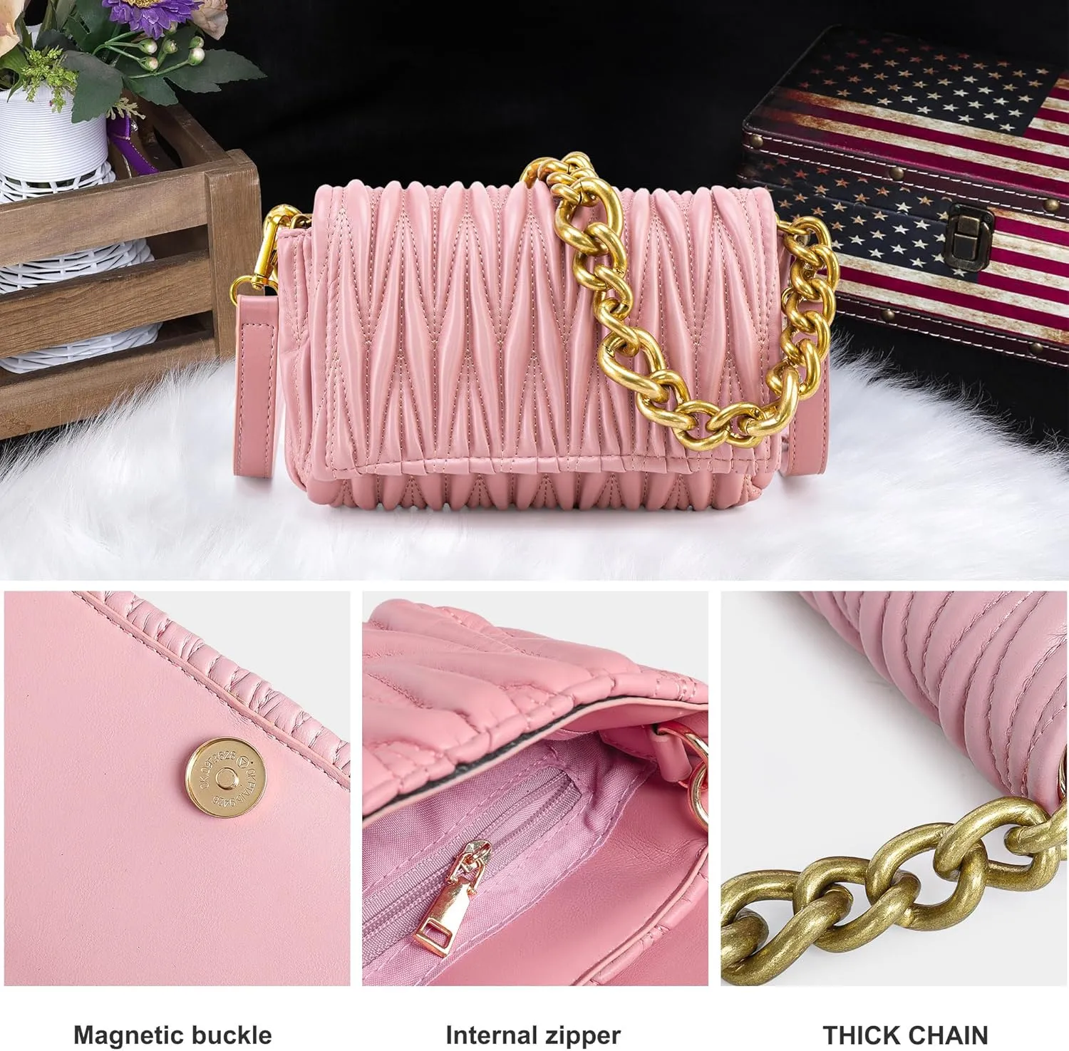 Montana West Quilted Handbags for Women Crossbody Bags Trendy Small Purses and Top Handle Handbags