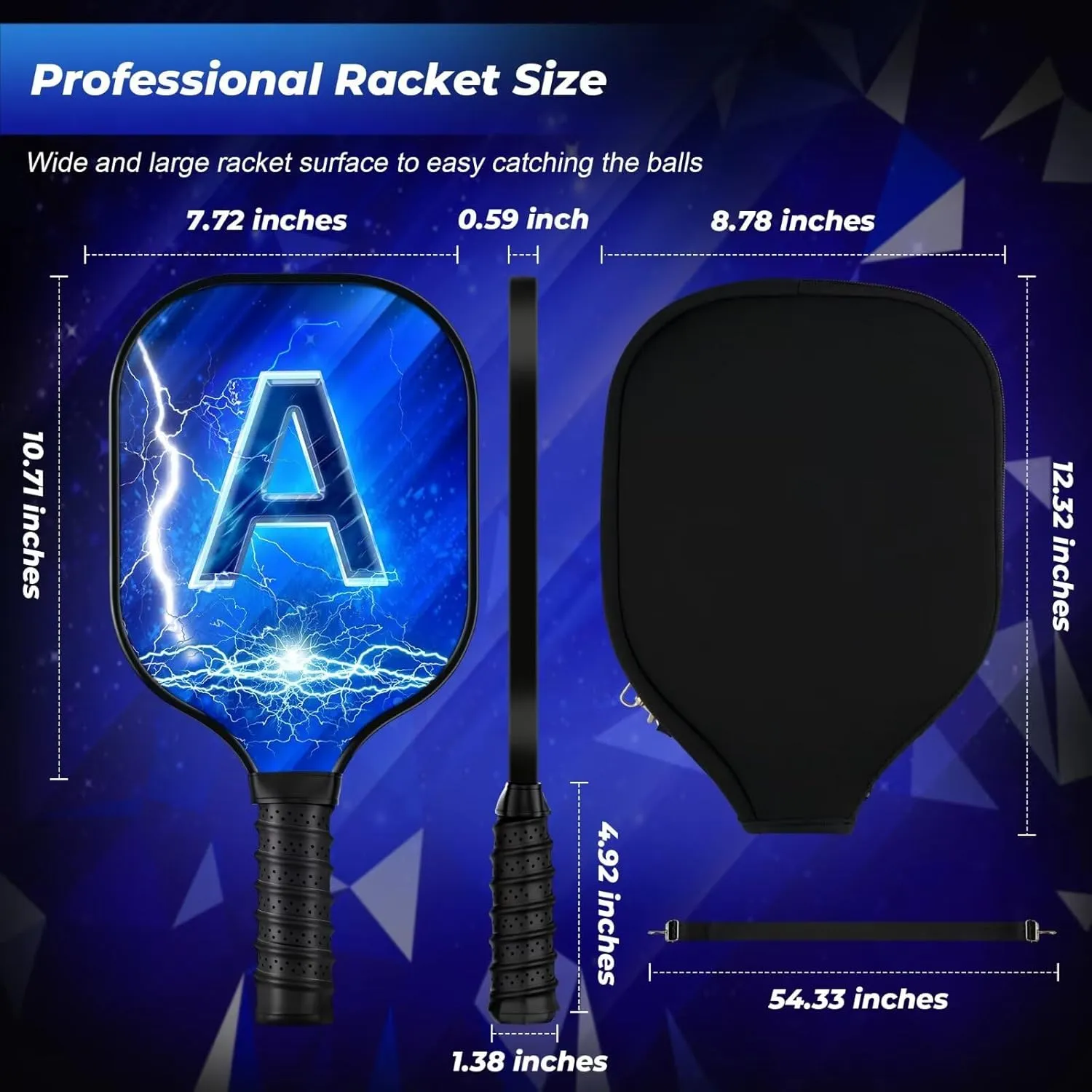 MOONHILL Pickleball Paddles - Sets Include Portable Bag&Shoulder Strap, for Pickleball Lovers, for Pickleball Lovers, Initial Pickleball for Beginner