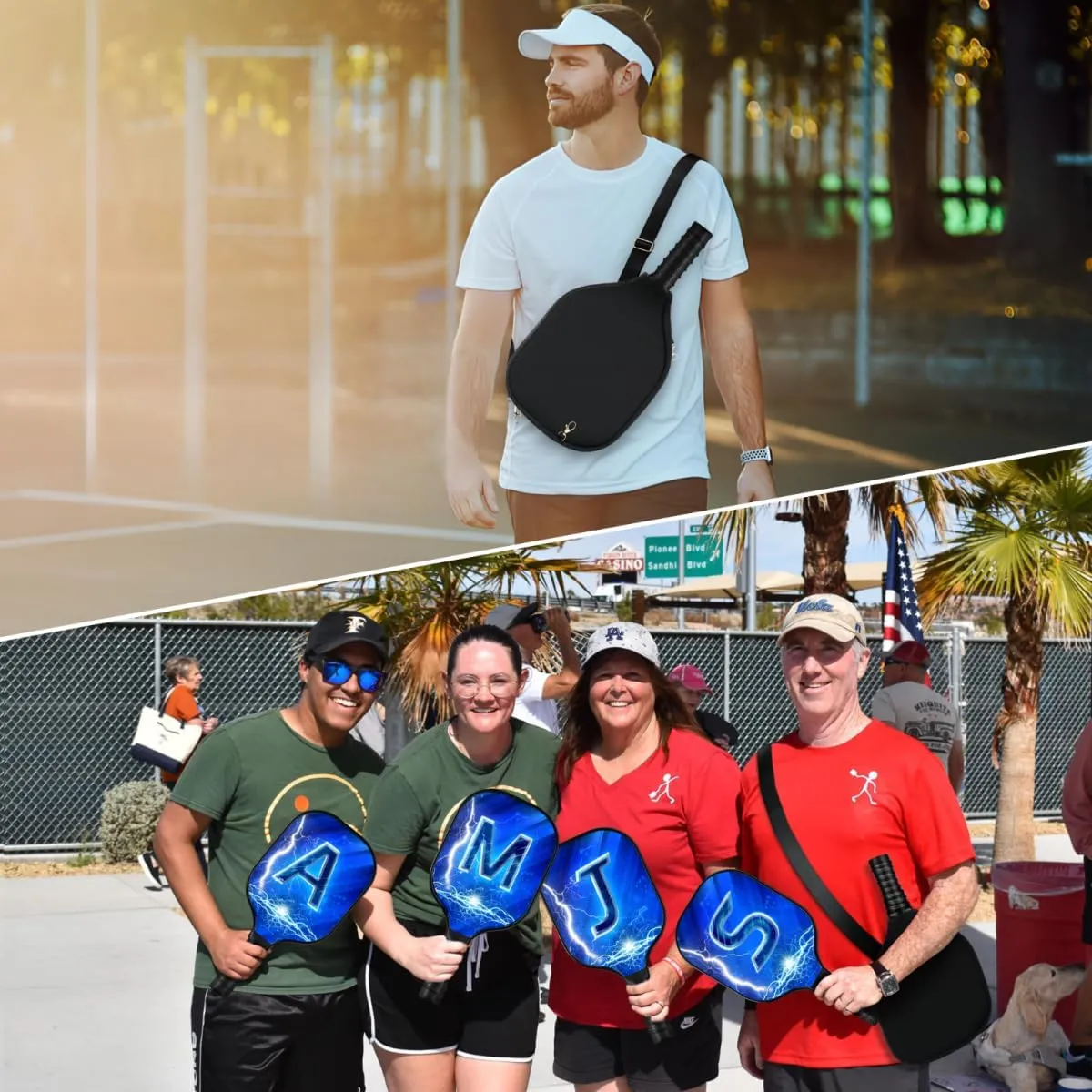 MOONHILL Pickleball Paddles - Sets Include Portable Bag&Shoulder Strap, for Pickleball Lovers, for Pickleball Lovers, Initial Pickleball for Beginner