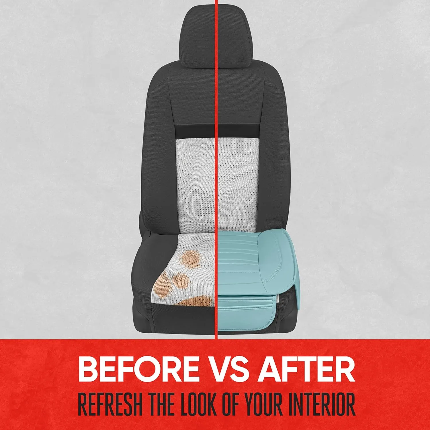 Motor Trend Faux Leather Front Seat Cover for Cars - (1) Mint Front Car Seat Covers for SUV & Truck with Storage Pockets - Automotive Car Seats Cover Protector - for Bottom Cushion Coverage Only