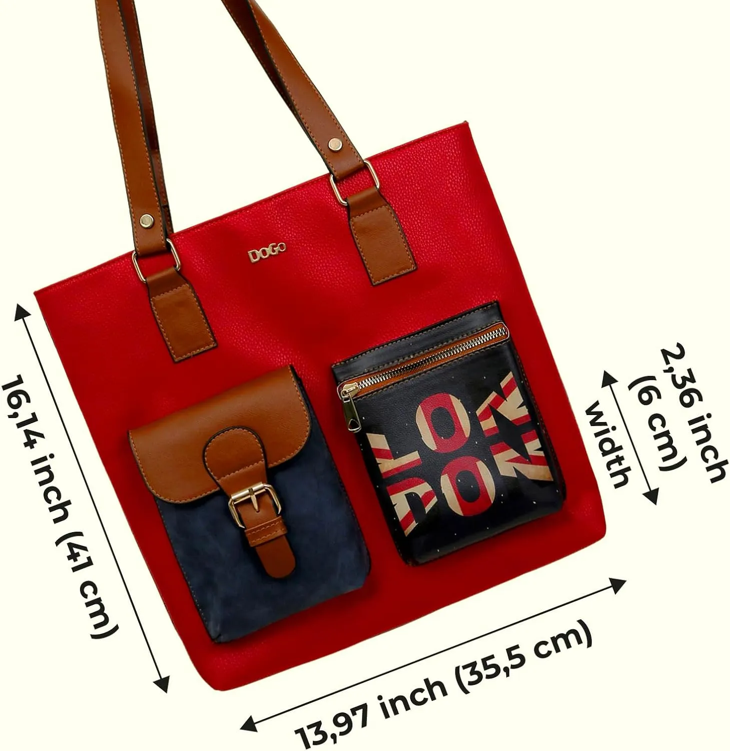 Multi Pocket Shoulder Bags for Women - Vegan Leather and Unique Design Handmade Womens Bags