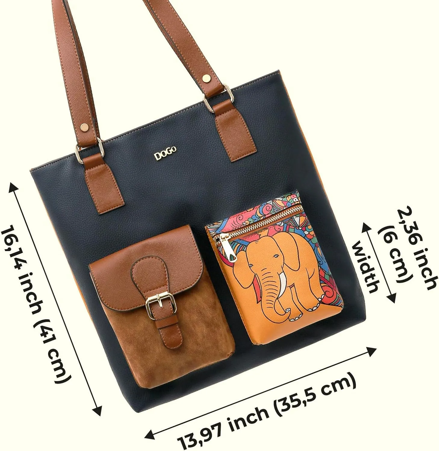 Multi Pocket Shoulder Bags for Women - Vegan Leather and Unique Design Handmade Womens Bags