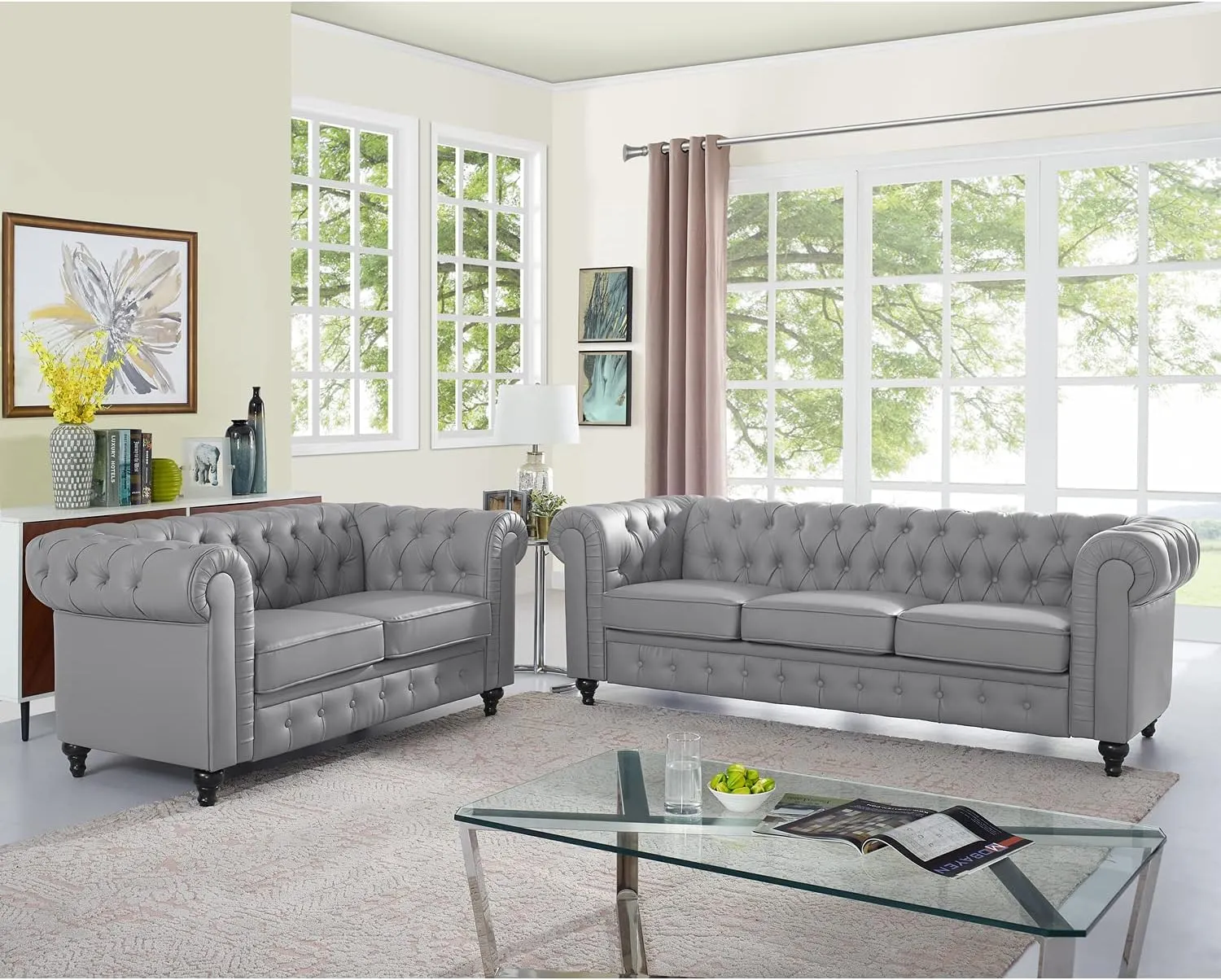 Naomi Home Emery Sofa & Loveseat Gray