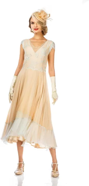 Nataya 40822 Women's 1920s Vintage Style Gatsby Wedding Party Dress in Nude Mint
