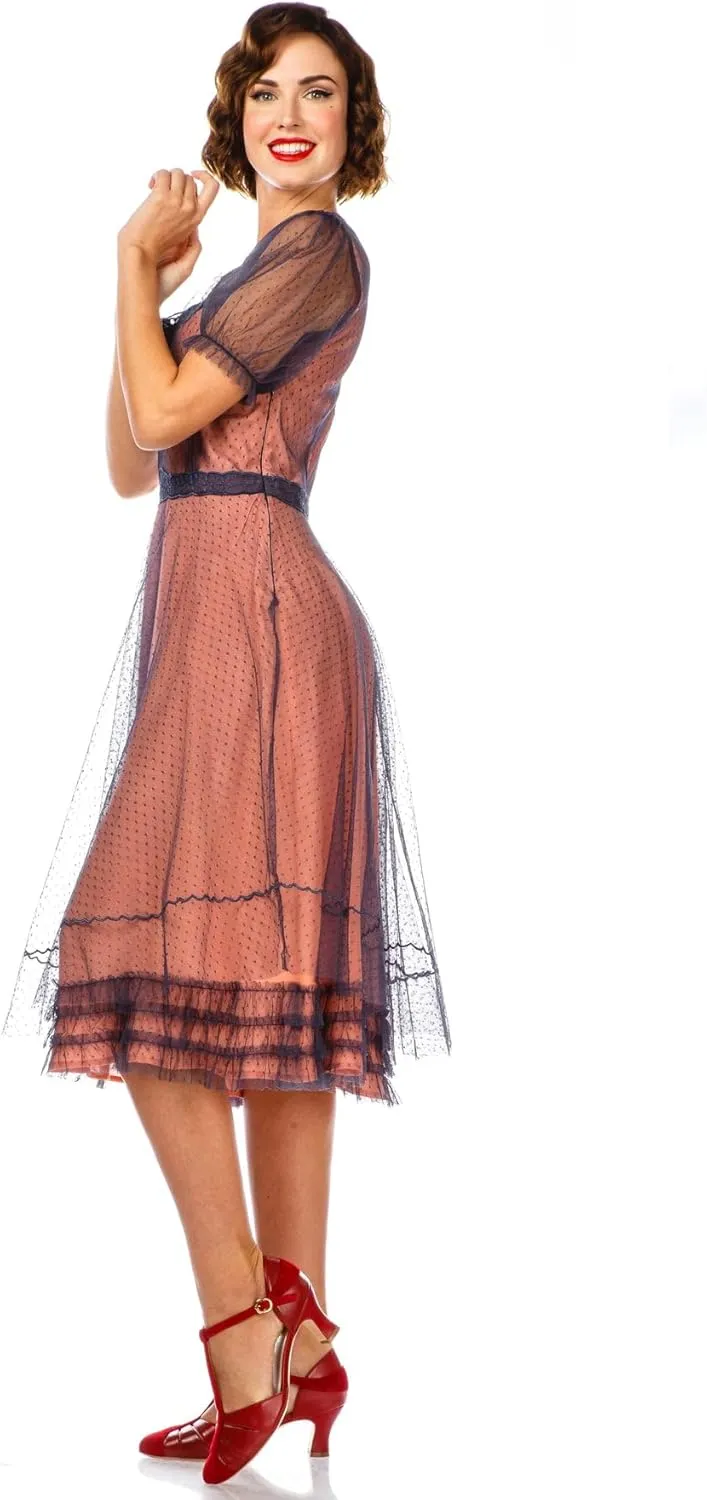 Nataya 40832 Women's 1920s Flapper Style Wedding Dress in Royal Navy