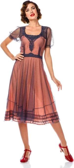 Nataya 40832 Women's 1920s Flapper Style Wedding Dress in Royal Navy