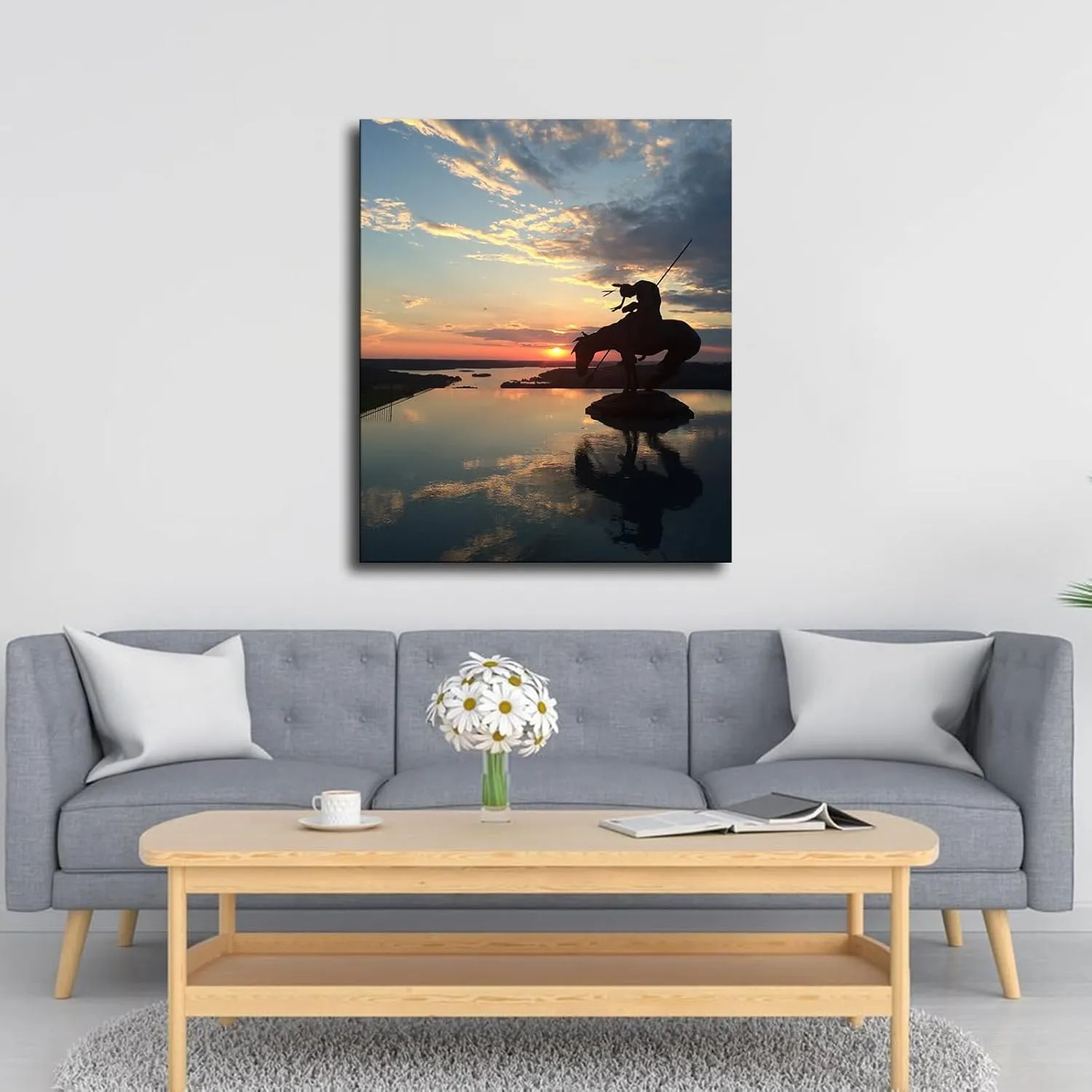 Native American Trail End Poster Canvas Posters for Room Aesthetic and DecorCanvas Painting Poster Wall Art for Living Room Bedroom Wall Art Printins Wall Decor (12x18inch-Framed)