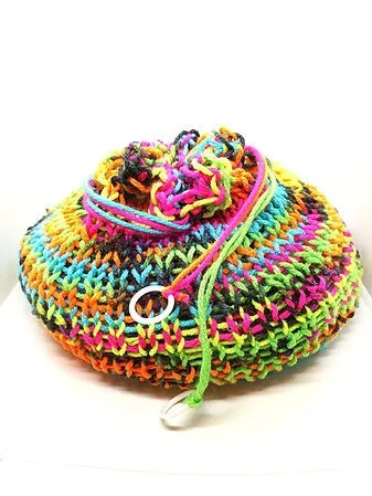 Neon Multicolored Large Dice Bag, Drawstring Pouch for DND & Tabletop Games