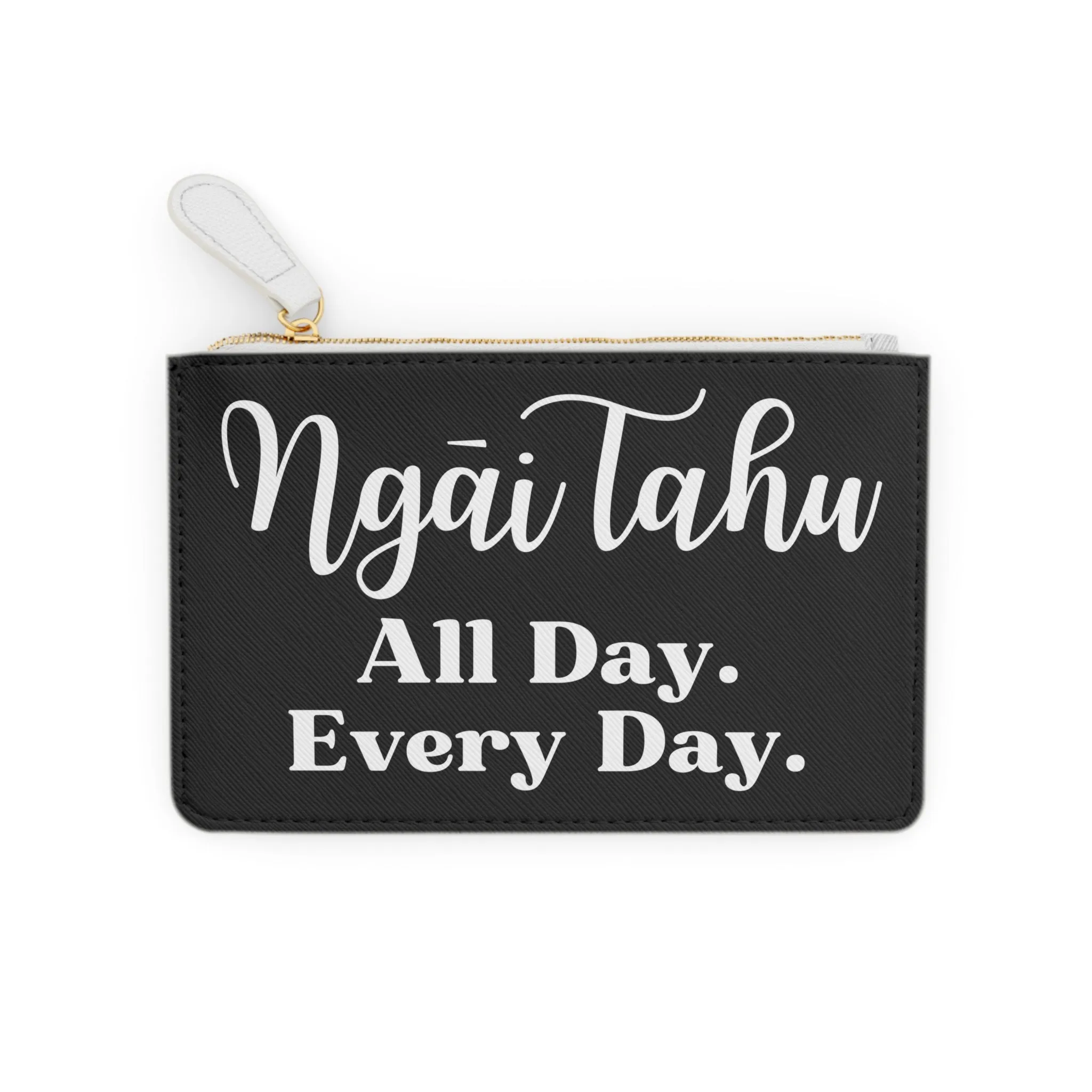 Ngāi Tahu All Day. Every Day. Mini Clutch Bag - black