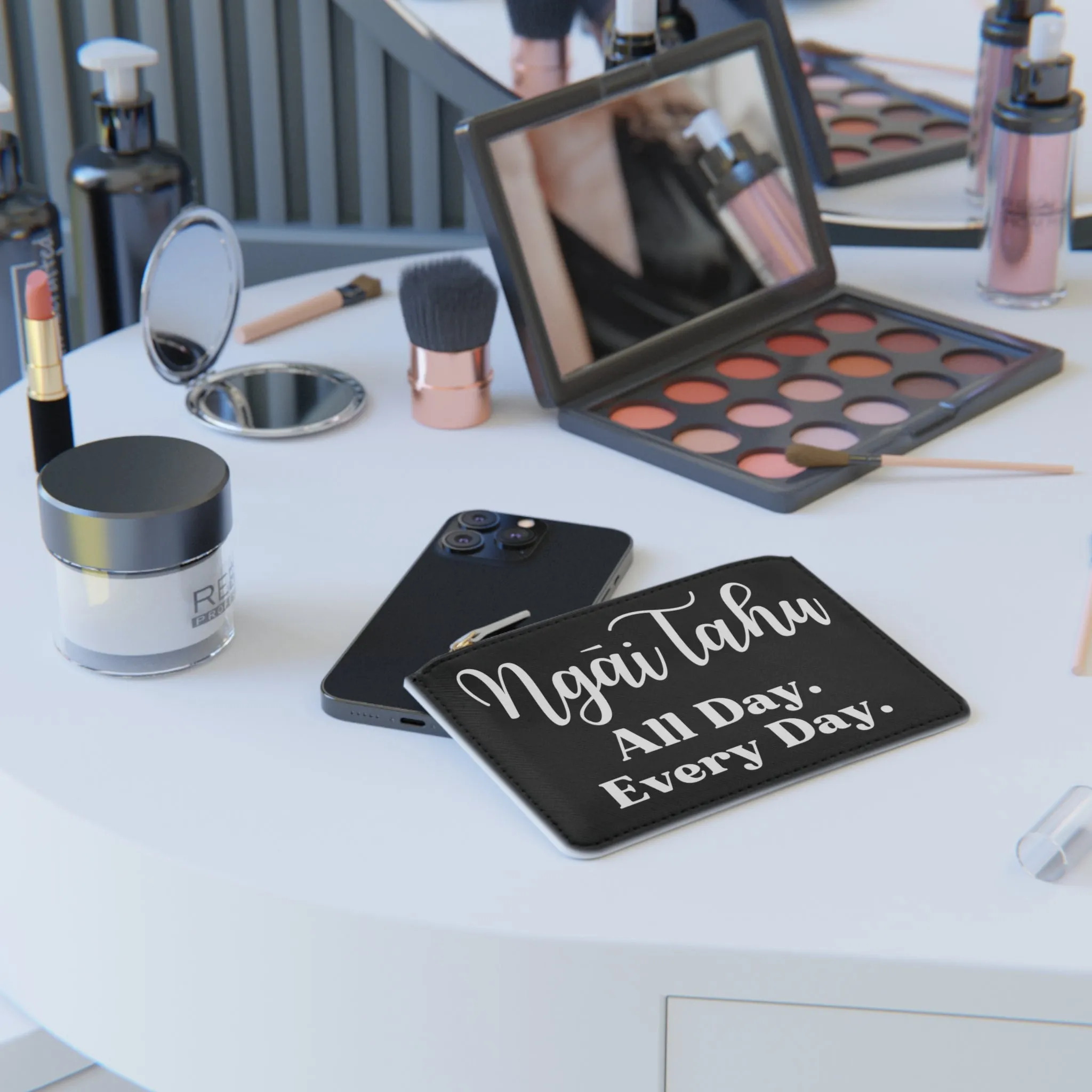 Ngāi Tahu All Day. Every Day. Mini Clutch Bag - black