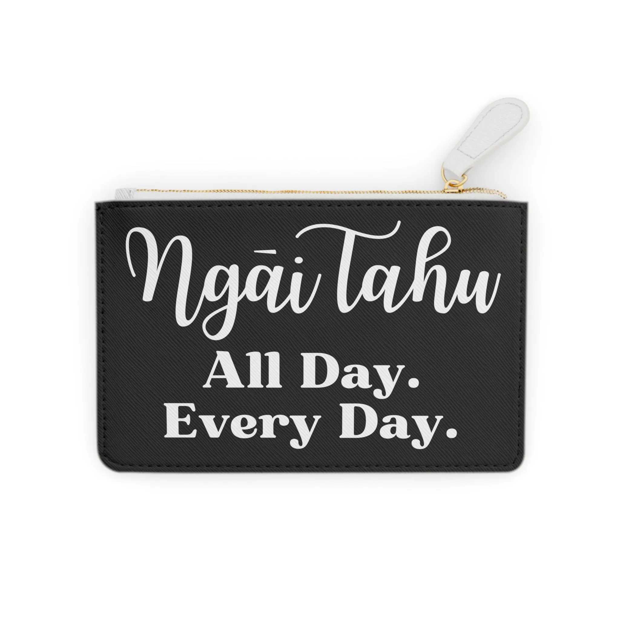 Ngāi Tahu All Day. Every Day. Mini Clutch Bag - black