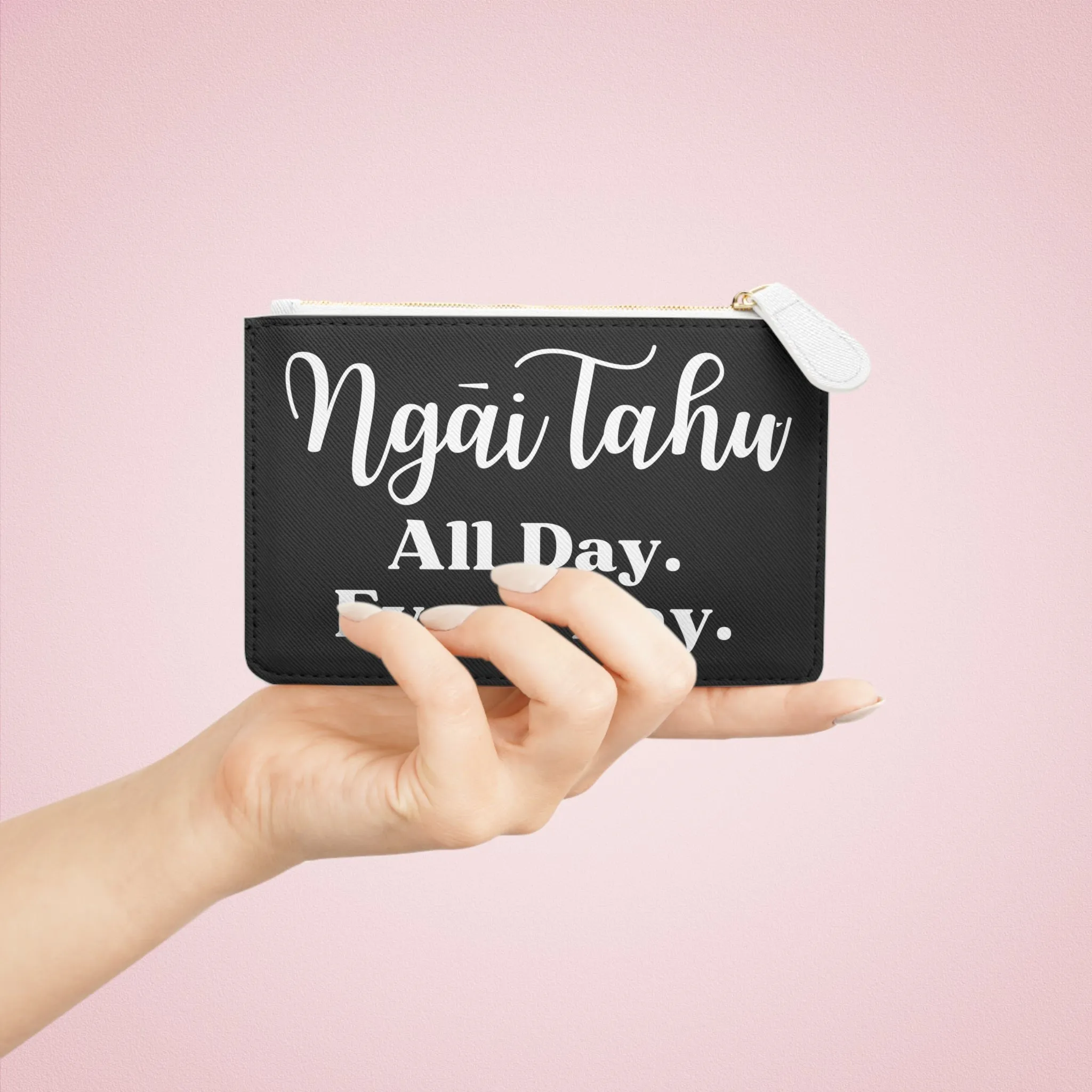 Ngāi Tahu All Day. Every Day. Mini Clutch Bag - black