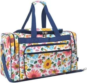 NGIL Canvas 20" inch Duffle Bag (Petal Parade- Navy)
