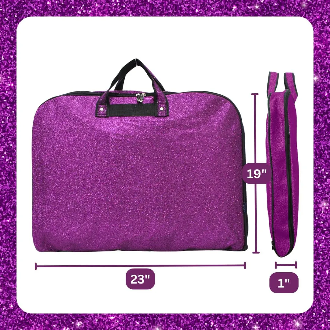 NGIL Glitter Cheer Dance and Competition Travel Companion Hanging Garment Bag for Girls (Glitter-Purple)