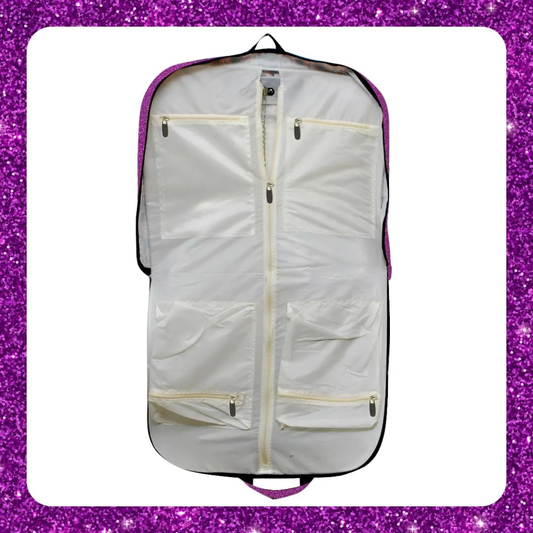NGIL Glitter Cheer Dance and Competition Travel Companion Hanging Garment Bag for Girls (Glitter-Purple)