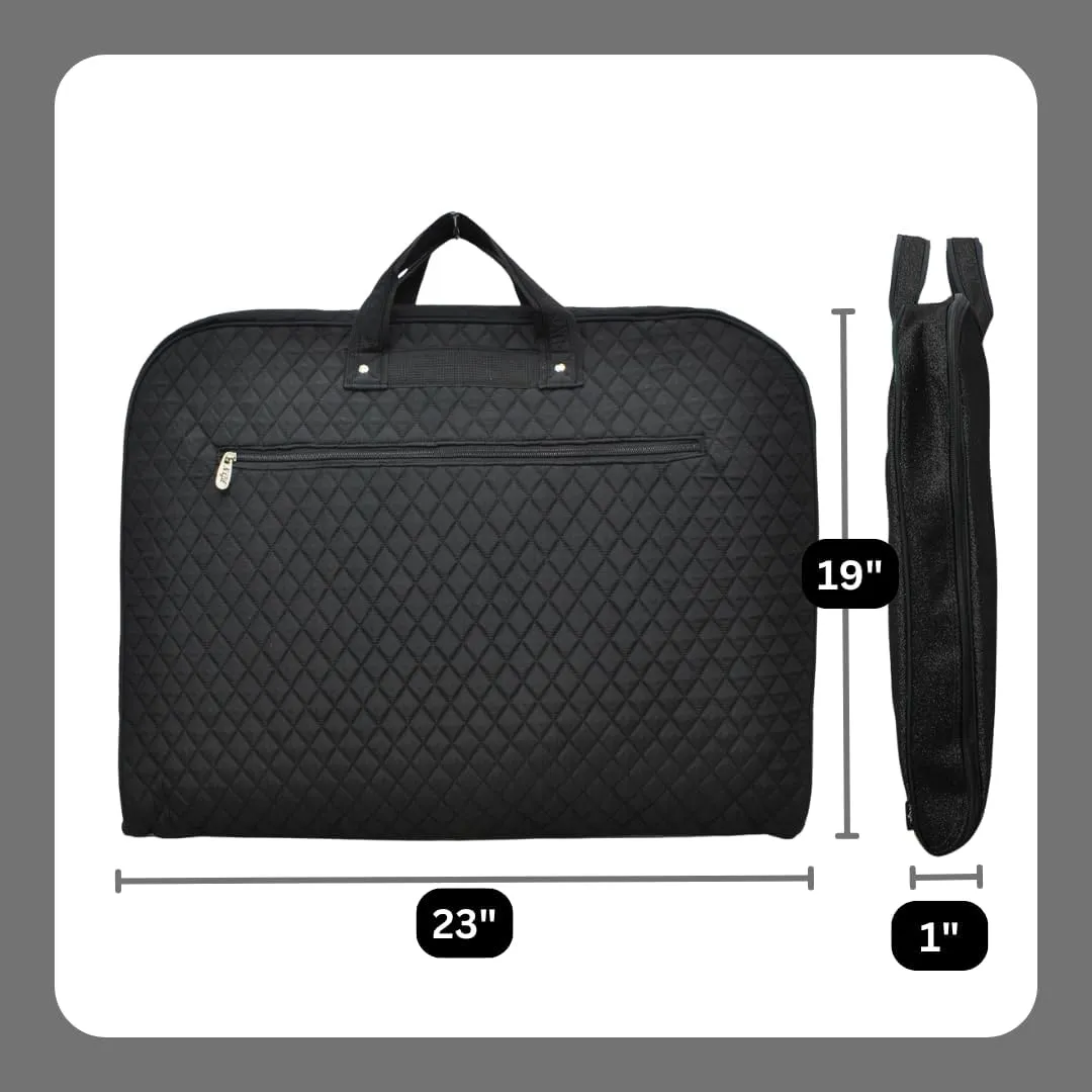 NGIL Glitter Cheer Dance and Competition Travel Companion Hanging Garment Bag for Women (Quilted-Black)