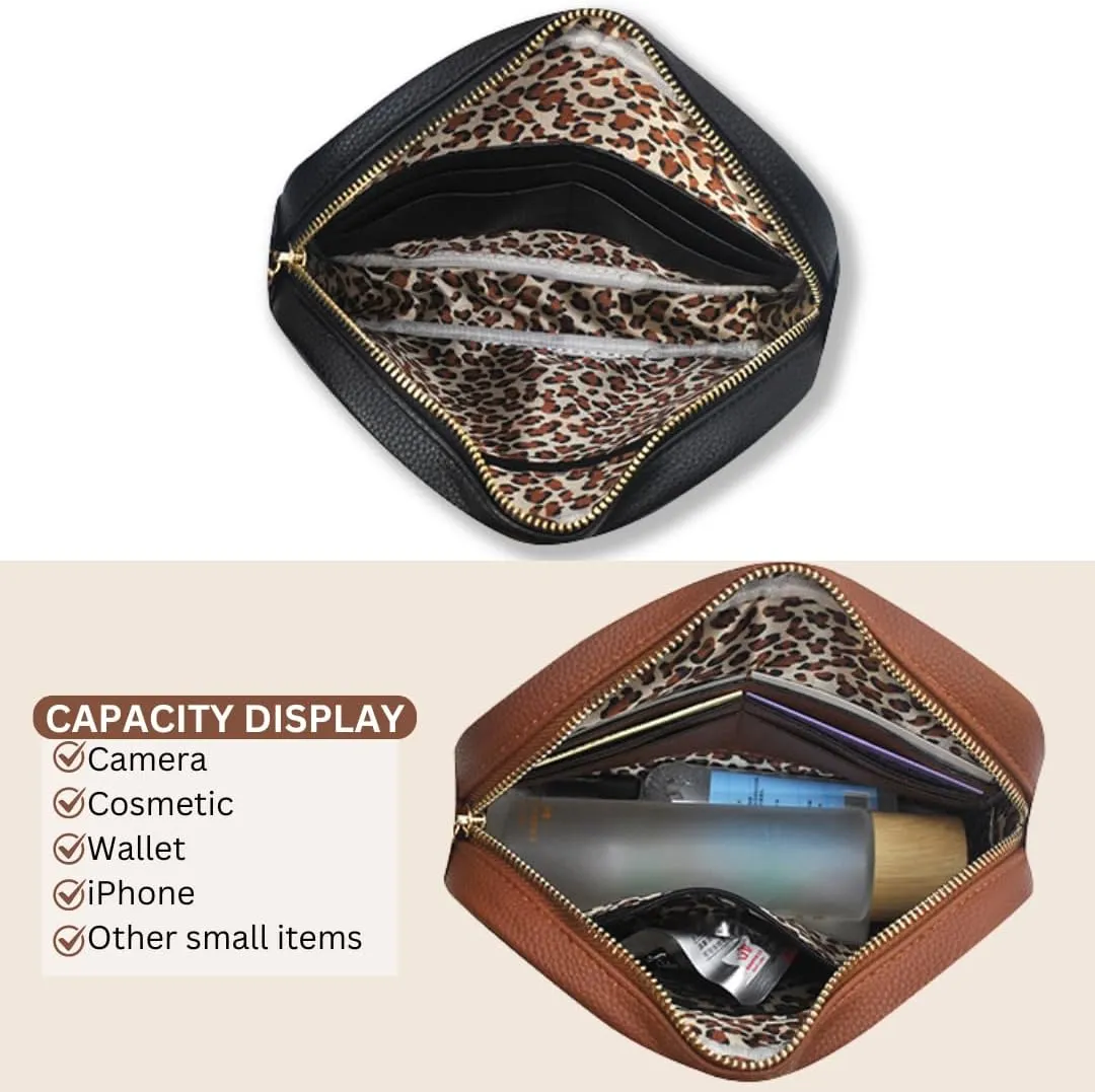 NGIL Women's Faux Leather Chevron Quilted Crossbody Bag Stylish Trendy Small Shoulder Lightweight Zippered Travel Purses