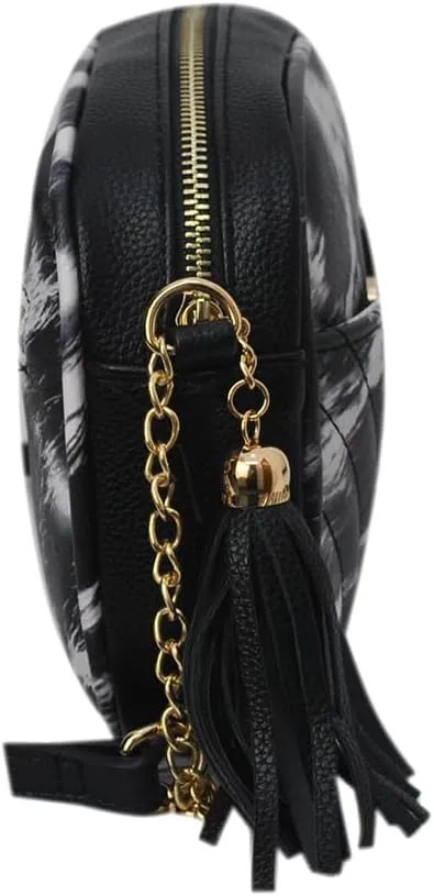NGIL Women's Faux Leather Chevron Quilted Crossbody Bag Stylish Trendy Small Shoulder Lightweight Zippered Travel Purses