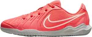 Nike Jr. Tiempo Legend 10 Club Little/Big Kids' Indoor/Court Low-Top Soccer Shoes (DV4354-800, Hot Lava/White)