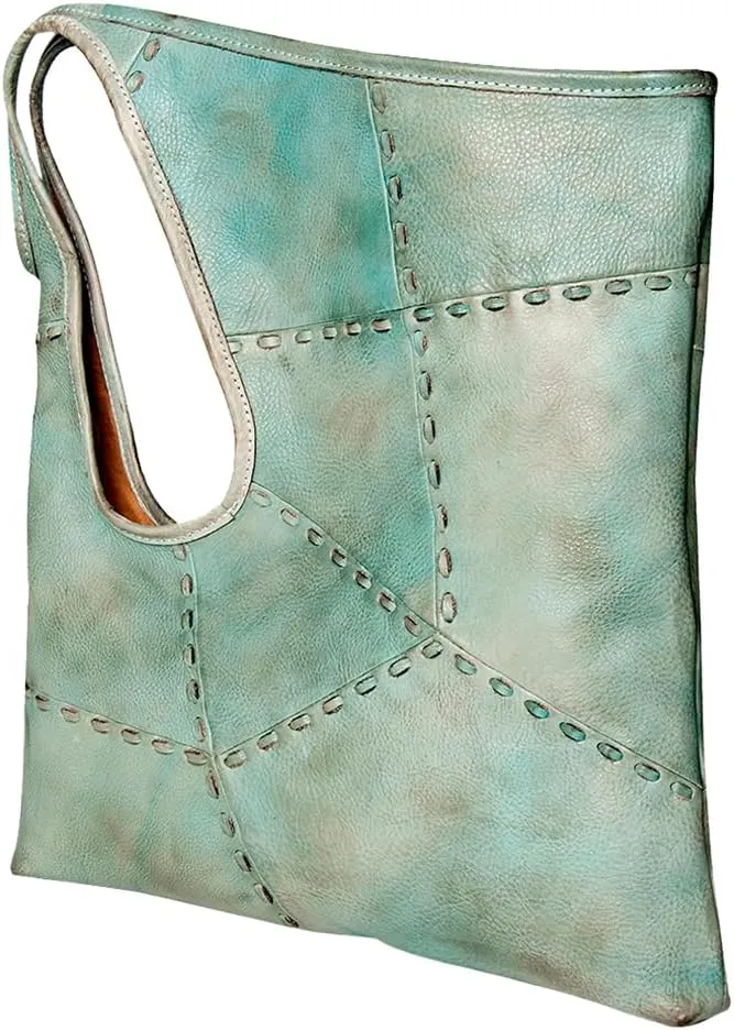 Nmbg112D Tote Vintage Handmade Genuine Cowhide Leather Women Bag Western Handbag Purse