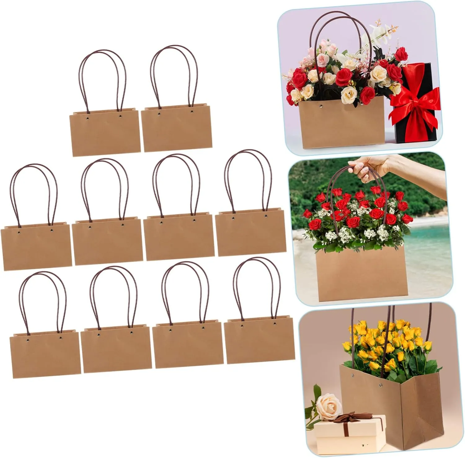 NOLITOY 2sets Flower Accessory Festival Bag Handheld Candy Bag Multi-function Wrapping for Camping Picnics 10pcs*2