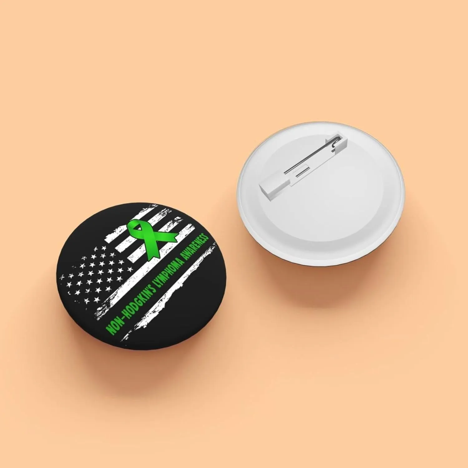 Non-Hodgkin's Lymphoma Awareness American Flag Express Your Unique Style with Our Fashionable Round Badges