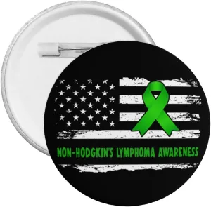 Non-Hodgkin's Lymphoma Awareness American Flag Express Your Unique Style with Our Fashionable Round Badges
