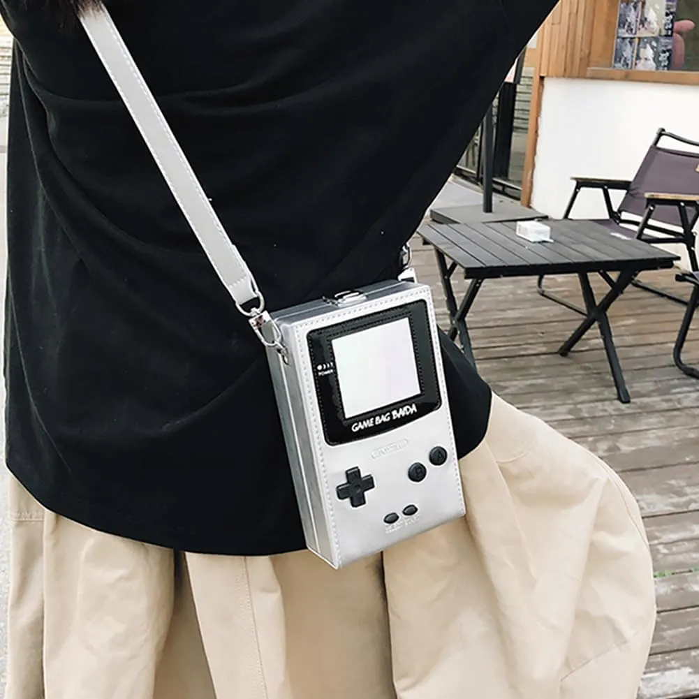 Novelty Controller Game Shaped Box Purse, Kawaii Mini Funny Fashion Shoulder Bag, Lightweight Leather Unique Crossbody Bag
