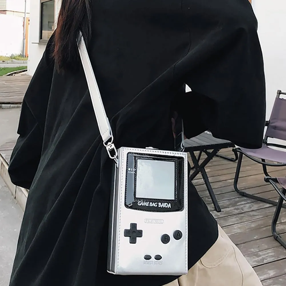 Novelty Controller Game Shaped Box Purse, Kawaii Mini Funny Fashion Shoulder Bag, Lightweight Leather Unique Crossbody Bag