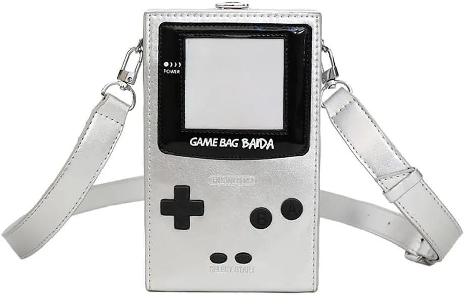 Novelty Controller Game Shaped Box Purse, Kawaii Mini Funny Fashion Shoulder Bag, Lightweight Leather Unique Crossbody Bag