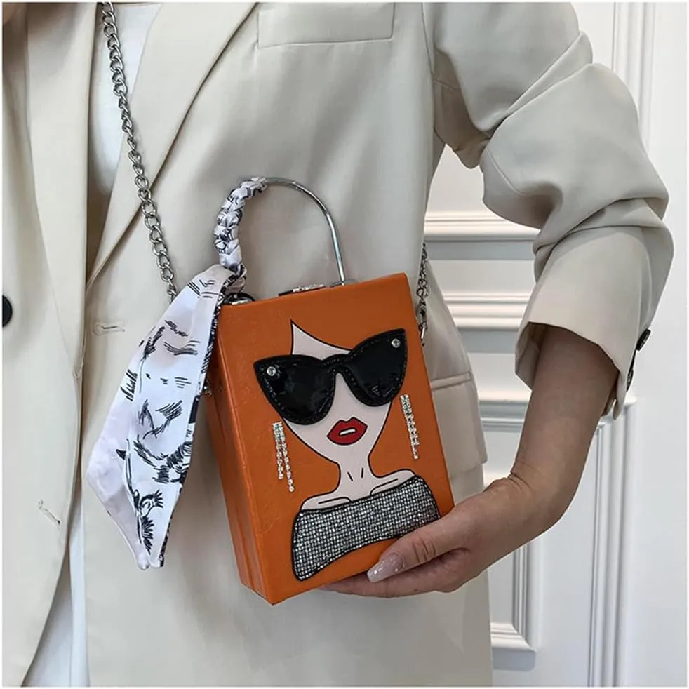 Novelty Unique 3D Lady Face PU Leather Top Handle Satchel Handbags for Women Funky Tote Purse Hobo Crossbody Shoulder bags