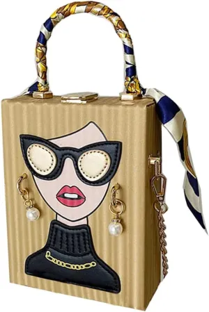 Novelty Unique 3D Lady Face PU Leather Top Handle Satchel Handbags for Women Funky Tote Purse Hobo Crossbody Shoulder bags