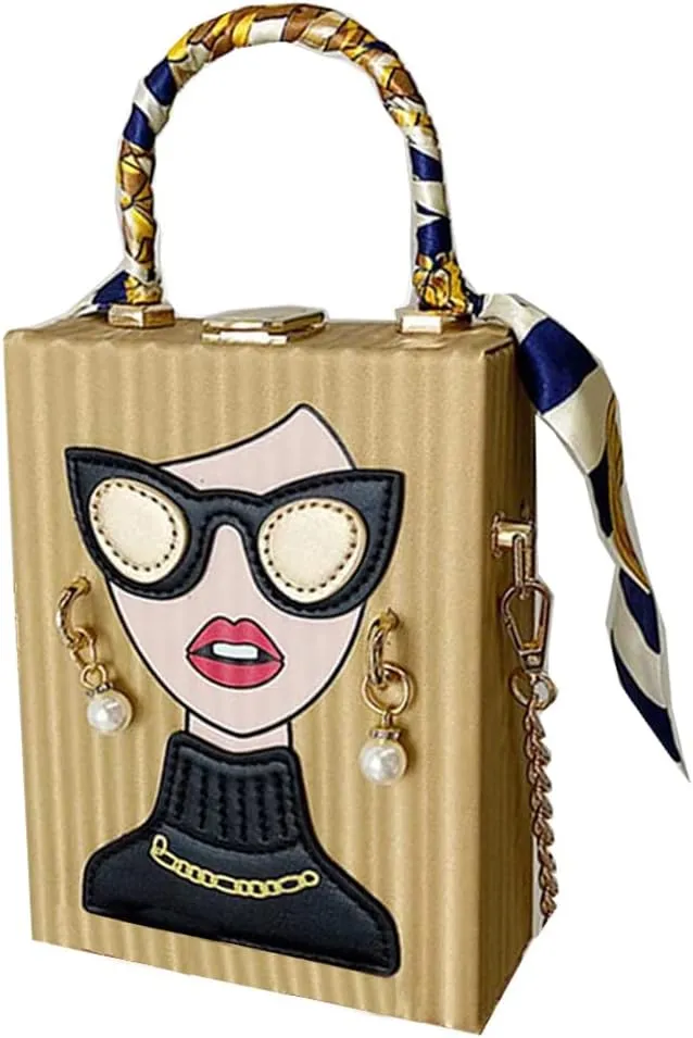 Novelty Unique 3D Lady Face PU Leather Top Handle Satchel Handbags for Women Funky Tote Purse Hobo Crossbody Shoulder bags