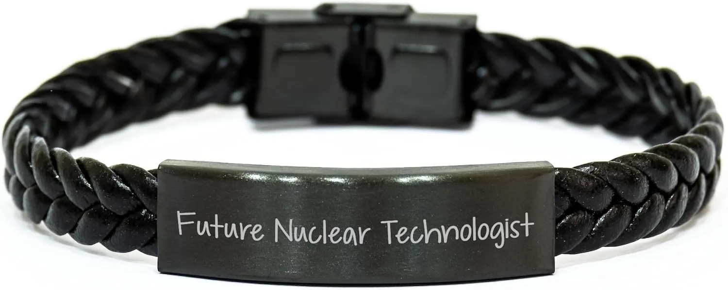 Nuclear Technologist Future Perfect Interlaced Leather Bracelet Birthday Unique Gift for Him