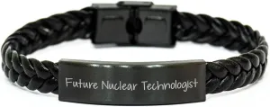 Nuclear Technologist Future Perfect Interlaced Leather Bracelet Birthday Unique Gift for Him