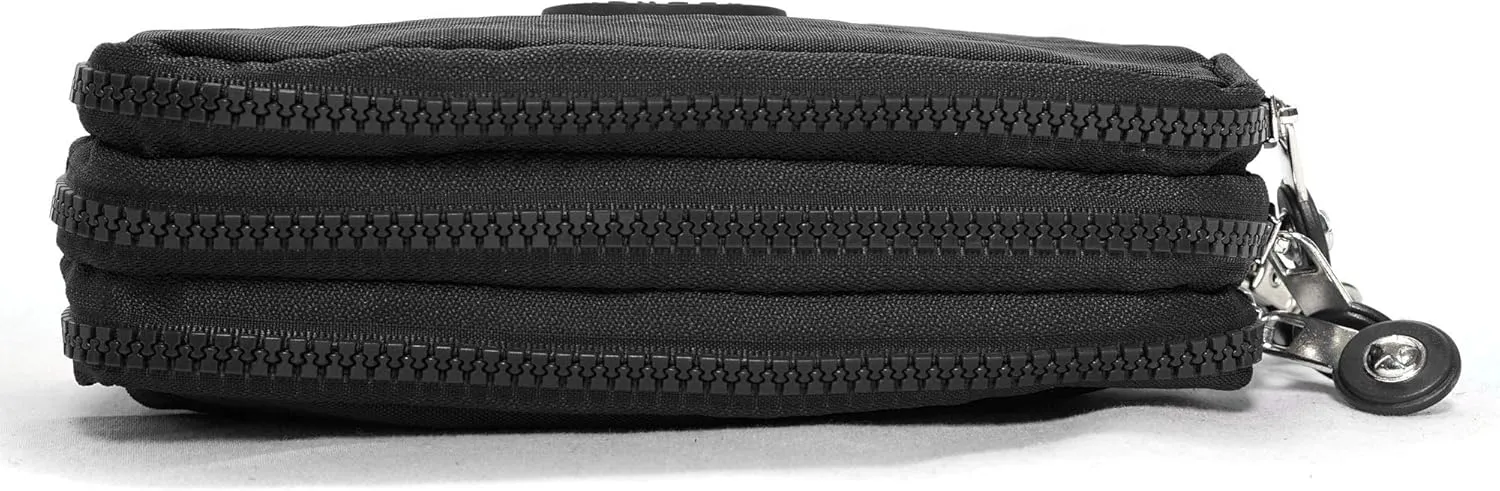 Nupouch Malibu Wristlet Three Zipper Wallet Purse