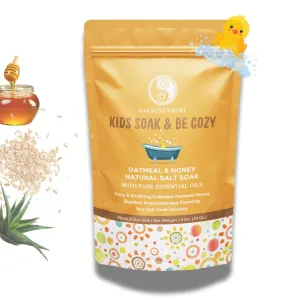 Oatmeal Honey Kids Bath Salts - Organic Bath Soak for Baby Essentials, Natural Bath Salt, Soothing & Gentle Skin Care for Babies, Toddlers, and Children - 24oz.