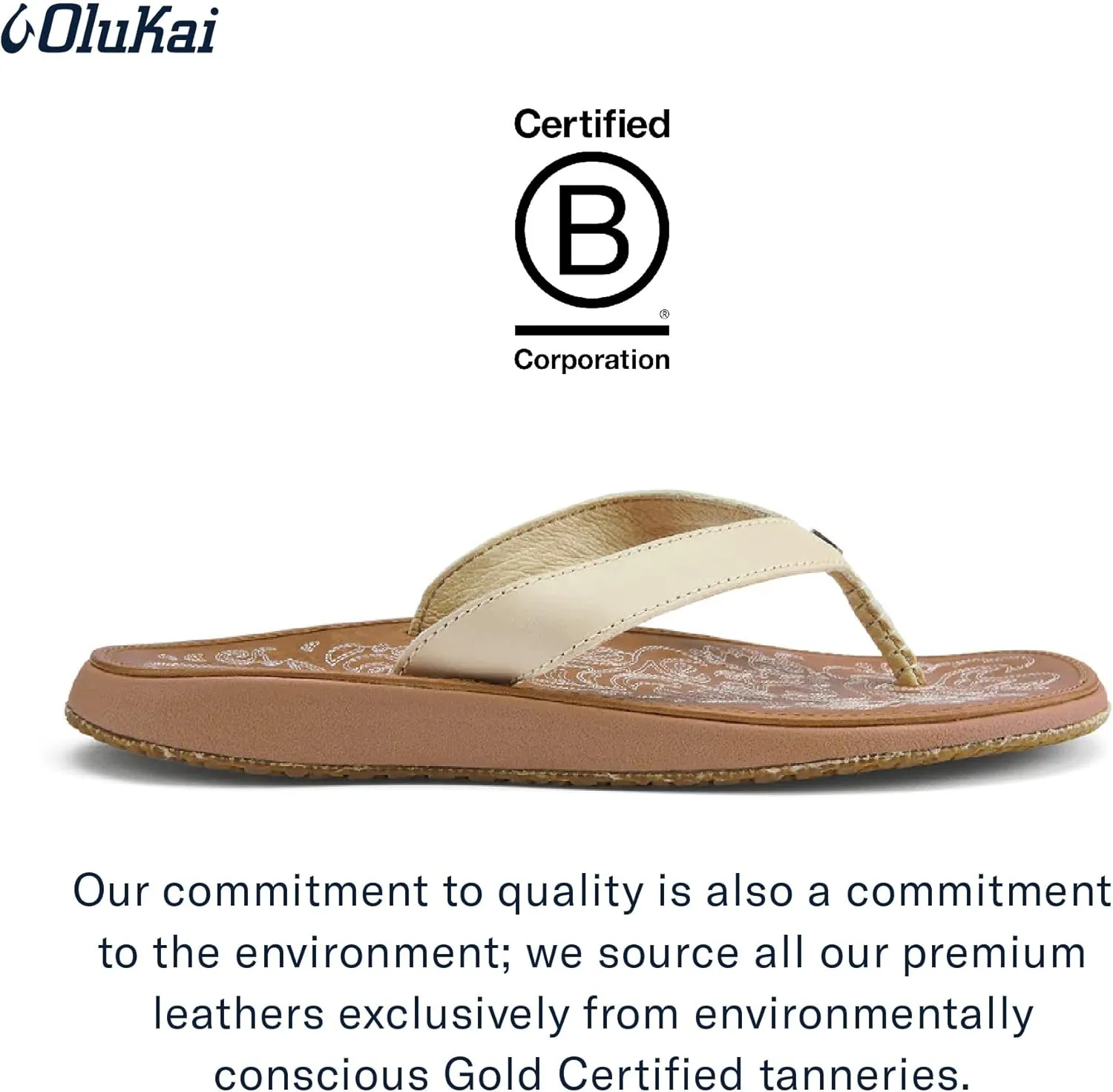 OLUKAI Paniolo Women's Premium Leather Sandals, Versatile & Unique Flip-Flop Slides, All-Day Comfort & Style