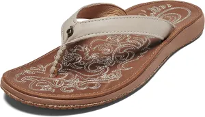 OLUKAI Paniolo Women's Premium Leather Sandals, Versatile & Unique Flip-Flop Slides, All-Day Comfort & Style